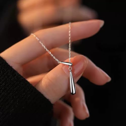 Choistily Gold Lariat Necklace for Women Dainty Long Necklaces Y-Shaped Layered Drop Necklaces Trendy Simple Statement Jewelry for Wedding, Prom, Summer Vacation Gifts - color: Silver