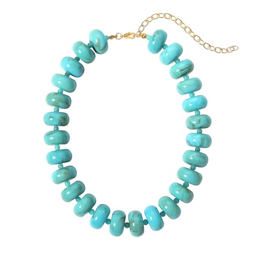 Chunky Beaded Necklace for Women, Resin Oversized Beaded Choker,Bold Statement Chain,Large Beads Necklace, Fashion Jewelry for Spring Summer Gifts - color: Blue