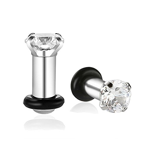 2/4/6/8 Gauge Earrrings Plugs Tunnels Gauges for Ears - color: A1,Steel(8G=3mm)
