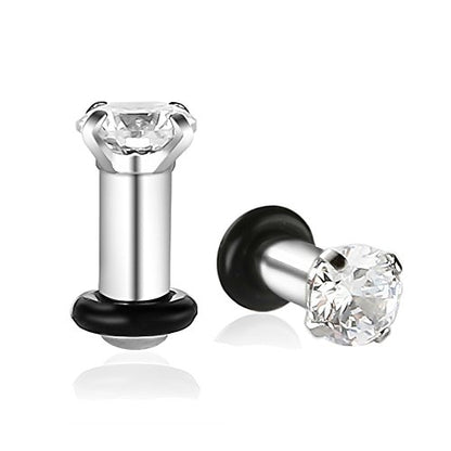 2/4/6/8 Gauge Earrrings Plugs Tunnels Gauges for Ears - color: A1,Steel(8G=3mm)
