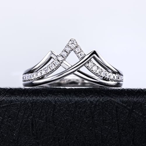 Moissanite Eternity Rings, S925 Sterling Silver Anniversary Band for Women - style: 3.0 CT Double-Love