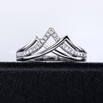 Moissanite Eternity Rings, S925 Sterling Silver Anniversary Band for Women - style: 3.0 CT Double-Love