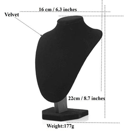 Comelyjewel 3pcs Jewelry Display Set – Velvet Necklace Stand & Bracelet Holder, Tangle-Free Jewelry Organizer for Home & Craft Show Display, Black Necklace Holder Stand for Vendors & Vanity