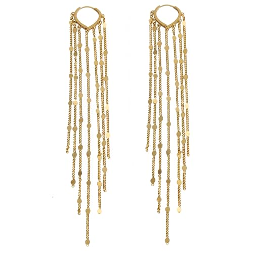 ASOQOLA Long Tassel Dangle Drop Earrings for Woman Tassel Dangling Earrings 925 Silver Chandelie dangling earring for Prom Fashion Jewelry - color: Gold