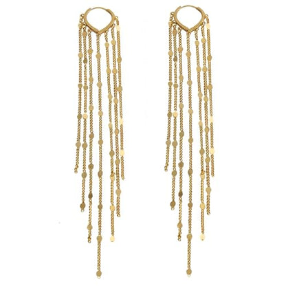 ASOQOLA Long Tassel Dangle Drop Earrings for Woman Tassel Dangling Earrings 925 Silver Chandelie dangling earring for Prom Fashion Jewelry - color: Gold