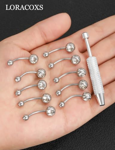 Long Belly Button Rings, Navel Piercing Jewelry for Women | 16mm 14mm 12mm 10mm 8mm Stainless Steel Extral Long Bar 14G - size: 14MM