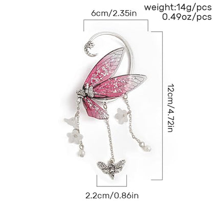 Ear Cuffs for Women, Hook without Pierced Ear Bone Clip Climber Earrings, Butterfly Shaped Ear Clip Wrap Around Earring No Piercing Cuff Earrings for Women - color: Purple