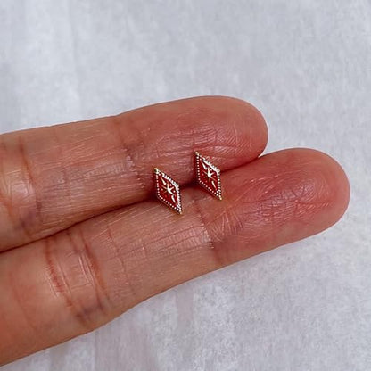 Square Stud Earrings for Women Boho Starburst Screw Back Earrings Geometric Flatback Cartilage Helix Earring 14K Gold Plated Hypoallergenic Jewelry Accessories for Party Outfits Trendy Jewelry Gifts - color: A-boho earrings