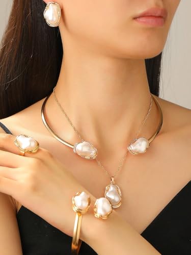 Pearl Necklace for Women Dainty Pearl Necklace Timeless Jewelry christmas gifts friendship gifts for women - color: A-Baroque pearl necklace