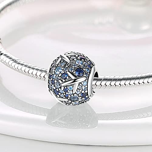 MULA 925 Sterling Silver Charms for Bracelets and Necklace Family Pendants | Airplane Travel Dangle Beads Family Tree Jewelry Charms for Women - color: Airplane Charm