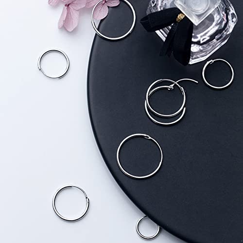 EPIRORA Silver Hoop Earrings- Cartilage Endless Small Hoop Earrings Set for Women Men, 3 Pairs of Hypoallergenic 925 Sterling Silver Tragus Earrings Nose Lip Rings - color: 3 Pairs(10/12/14mm)