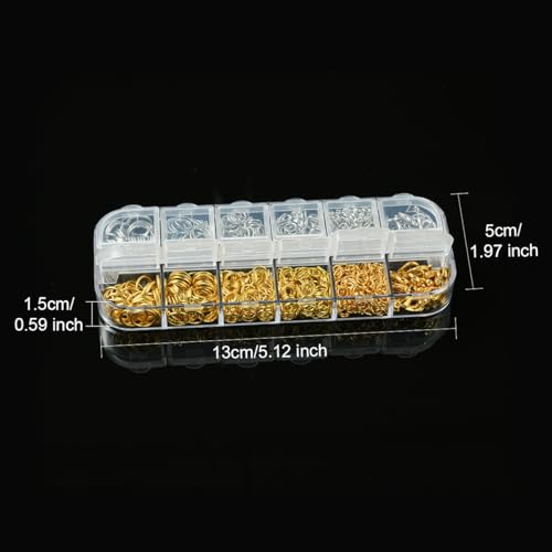 1188PCS Jump Rings for Jewelry Making Kit, Jump Rings and Necklace Clasps with Pliers Tools for Jewelry Making Supplies and Necklace Repair (Set B) - color: Set B