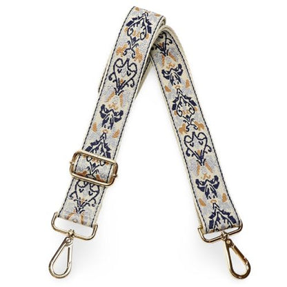 Kolti Purse Strap Replacement Crossbody Handbag Stripe Wide Adjustable - color: Gold Buckle-375
