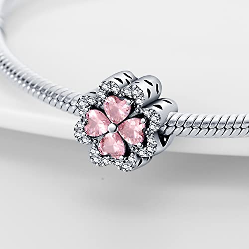 KUNSIR Charms Beads fits Pandora Charm bracelets for Woman 925 Sterling Silver Dangle Pendant Bead Jewelry Beads Gifts Happy Birthday Charms for Women Bracelet&Necklace - style: 8- Forever Love Heart