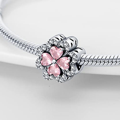 KUNSIR Charms Beads fits Pandora Charm bracelets for Woman 925 Sterling Silver Dangle Pendant Bead Jewelry Beads Gifts Happy Birthday Charms for Women Bracelet&Necklace - style: 8- Forever Love Heart