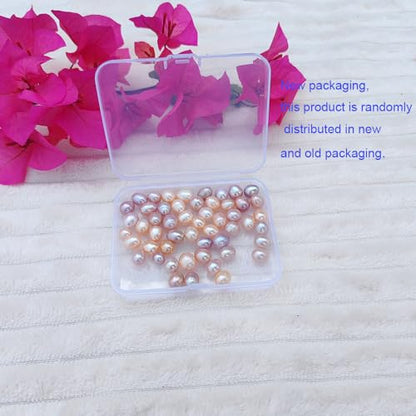 50 Pcs Freshwater Pearl Beads for Jewelry Making AAA 9-10 mm Non-Porous Natural Genuine Real Pearls Beads Oval Pearl Bead Loose Gemstone Bead Crafts Gift for Women,DIY Gifts. - color: 9-10 mm no holes.