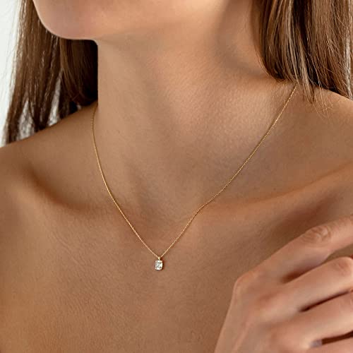 Tewiky Pendant Necklace for Women 14k Gold Plated Chain Choker Necklaces | Dainty Necklaces,Aesthetic Simple Necklace,Jewelry Gifts for Women - color: cz pendant gold