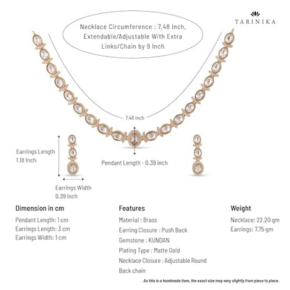 TARINIKA Samaira Kundan Indian Necklace Set - Indian Jewelry Set for Women