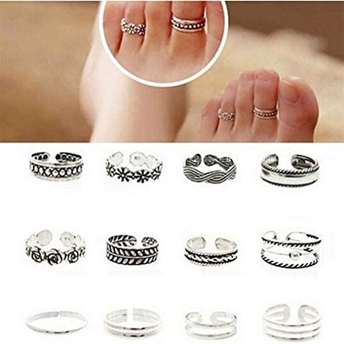 12PCS Toe Rings Set Compatible with Women Adjustable Knuckle Ring Open Foot Jewelry Set Professional process