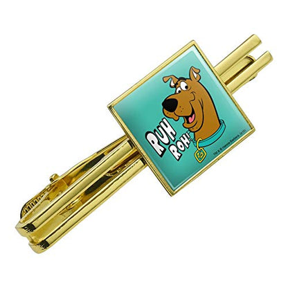 GRAPHICS & MORE Scooby-Doo Ruh Roh Square Tie Bar Clip Clasp Tack- Silver or Gold - color: Gold