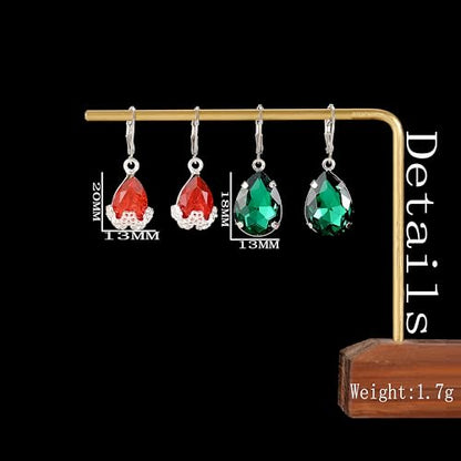 12 Pairs Clip on Earrings for Women Charm Teardrop Crystal Drop Dangle Earrings Huggie Hoop Ear rings Jewelry Set Christmas Valentine's Day Holiday Present