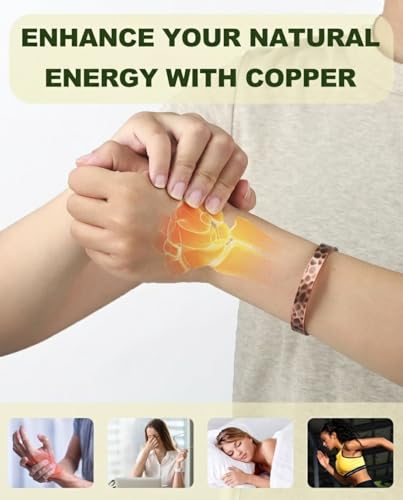 MagEnergy Copper Bracelet for Men Women, Tibetan 100% Pure Copper Bracelet, Real Raw Handmade Cuff Bangle, Pulsera de Cobre - color: Copper-Harmmared