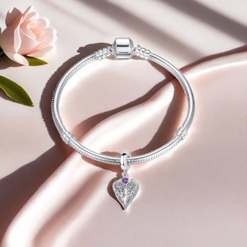 Guardian Angel Wing Dangle Charm 12 Birthstone Bead for European Bracelet Necklace - style: June