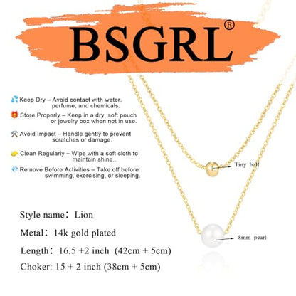 Pearl Necklace for Women- 14K Gold-plated/White Gold-plated Dainty Pearl Necklace for Women - color: Gold layered 316