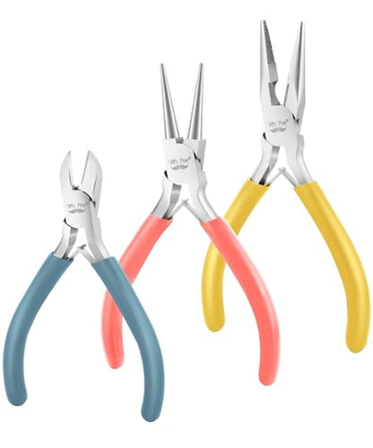 Mr. Pen- Pliers for Jewelry Making, 3 Pack, Chain Nose | Round Nose Pliers Set and Wire Cutter for Beading, Wire Wrapping, Jump Rings, Jewelry Repair, Crafting, DIY - color: Multicolor 2
