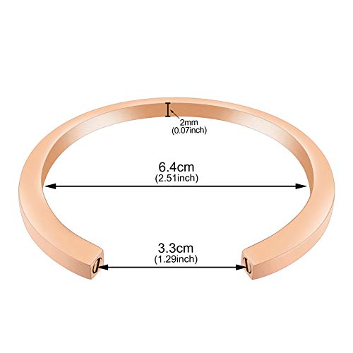 Dletay Urn Bracelet Cremation Bracelet for Ashes Memorial Ashes Bracelet Openable Cuff Bangle Bracelet - color: Your wings-Rose Gold