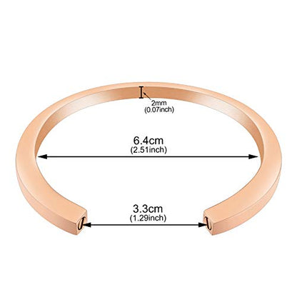 Dletay Urn Bracelet Cremation Bracelet for Ashes Memorial Ashes Bracelet Openable Cuff Bangle Bracelet - color: Your wings-Rose Gold