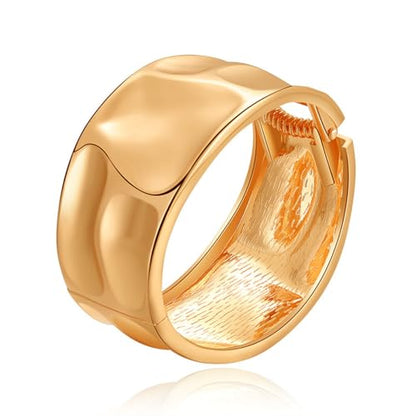 YMBYCM Gold Chunky Bangle Bracelets for Women | Trendy Wide Chunky Cuff Bracelets Wrap Bracelet Fashion Jewelry Accessories - color: Gold-1