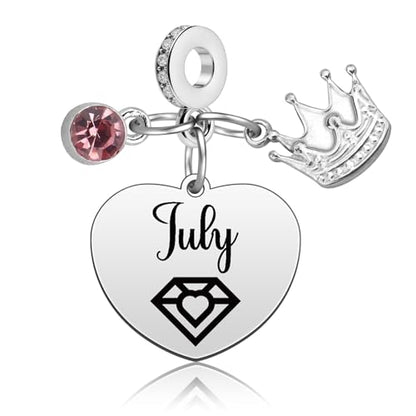 Birthday Gifts for Women Birthstone Charms for Bracelets Necklaces Jewelry Gift for Mom Wife Daughter Granddaughter Niece Sister Girlfriend - color: July