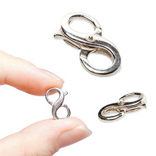 2pcs Double Open Lobster Clasp, Jewelry Repair Kit - 925 Silver Plated Necklace Clip for Necklaces, Bracelets or Jewelry