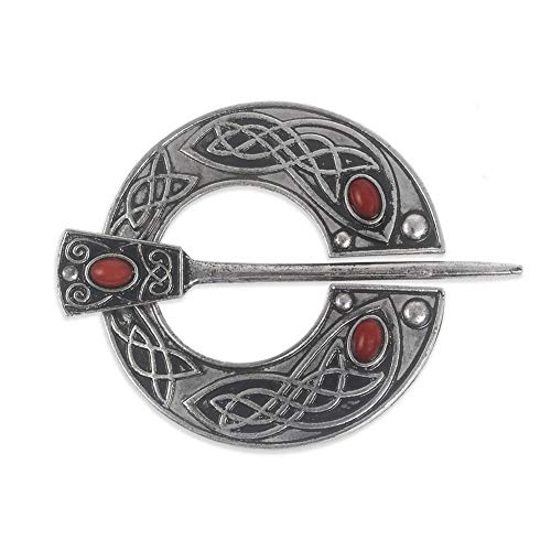Vintage Viking Brooch Pin Lapel for Women Men Cloak Scarf Shawl Buckle Clasp Pin Brooches Penannular Brooch and Pin Sets Jewelry - color: 07 Silver