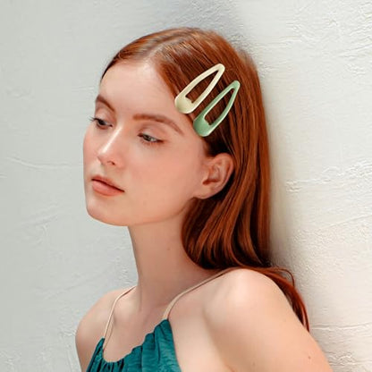 20 PCS Metal Snap Hair Clips Water Drop No Slip Barrettes for Women Bright Small Hair Clips For Thick And Thin Fine Hair,Green Red Brown Yellow Dark Blue,1.97 x 0.5 In. - color: Green Red brown Yellow Dark Blue