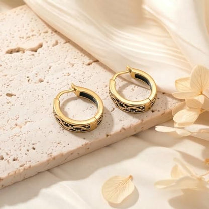14K Gold Earrings for Women Gold Filigree/Celtic Huggie Earrings Jewelry Easter Mothers Day Gifts for Mom Girlfriend - style: Infinity