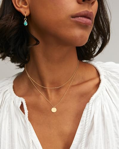 14K Gold Silver Plated Layered Necklaces for Women Trendy | Necklaces for Women Trendy, Stackable Dainty Chain Necklace, Beach Cute Fashion Pendant Choker Necklace, Jewelry Set Gifts - color: 3PCS / Satellite & Coin & Bar