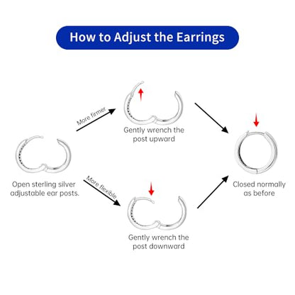 925 Sterling Silver Hoop Earrings for Women, Small and Large Trendy Hoops Hypoallergenic Huggie Earrings Statement Fashion Jewelry Gifts for Sensitive Ear - Double Loop - color: Silver,1.10 in-Large Hoops