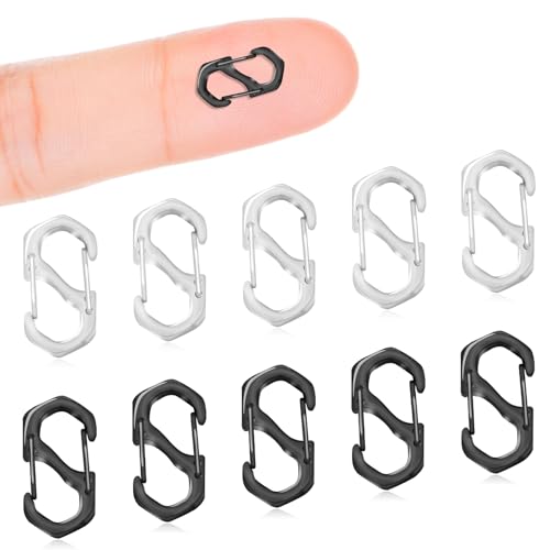 10Pcs Double Opening Lobster Clasps Necklace Shortener Clasp Stainless Steel Necklace Clasp S Lock Bracelet Clasps and Closures Chain Shortener for Necklace Bracelet Jewelry Making(Silver,Black,S) - color: 10PCS-Silver,Black, size: Small