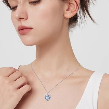 925 Sterling Silver Necklace Gifts for Women Crystal/Opal Jewelry Pendant Christmas Birthday Gift - style: Sister-A
