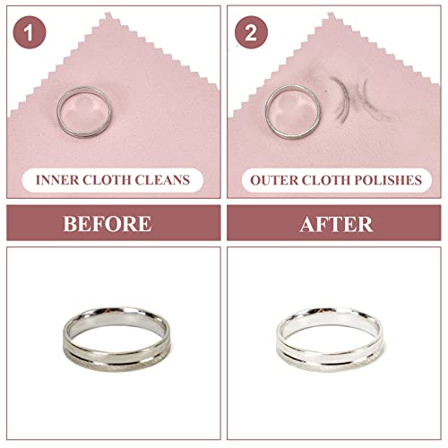 PINGMIC Jewelry Polishing Cloth, 60 PCS Silver Cleaning Cloths | 3.15" × 3.15" individually wrapped polishing cloths for sterling silver, gold, platinum, brass, copper, and more - color: 60pcs