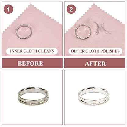 PINGMIC Jewelry Polishing Cloth, 60 PCS Silver Cleaning Cloths | 3.15" × 3.15" individually wrapped polishing cloths for sterling silver, gold, platinum, brass, copper, and more - color: 60pcs