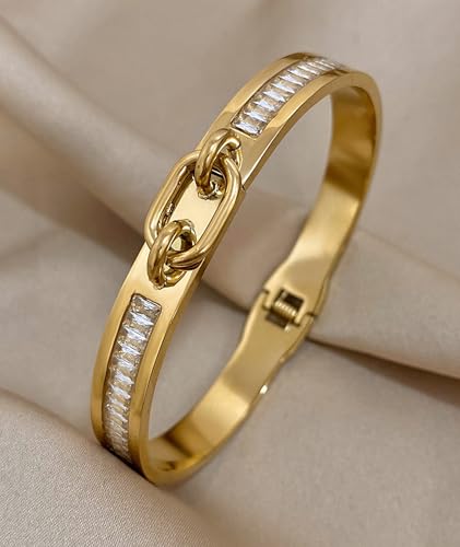 hotoo Gold Plated Bangle Bracelet for Women - style: Clasp