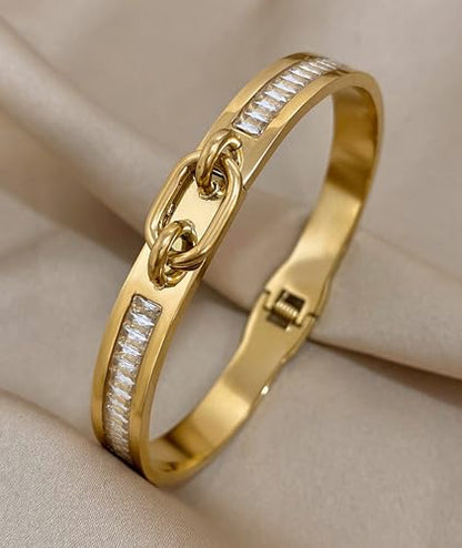 hotoo Gold Plated Bangle Bracelet for Women - style: Clasp