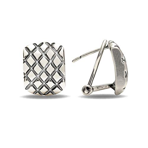 LeCalla 925 Sterling Silver Omega Back Earrings for Women | Clip-On Pierced Stud Earrings Gift for Her, Wife or Girlfriend | Classic Omega Back Stud Earrings Jewelry for Daily Wear or Special Occasions - color: Omega-Clip Pierce