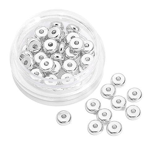 Silver Plated Roudelle Spacer Beads 5x2mm 50pcs for Jewelry Making Findings Non Tarnish - color: Silver, size: 5x2mm Roudelle