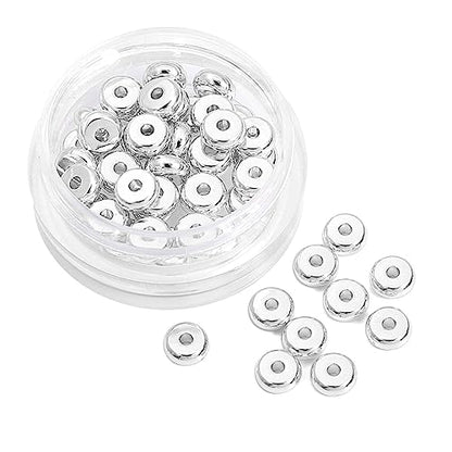 Silver Plated Roudelle Spacer Beads 5x2mm 50pcs for Jewelry Making Findings Non Tarnish - color: Silver, size: 5x2mm Roudelle