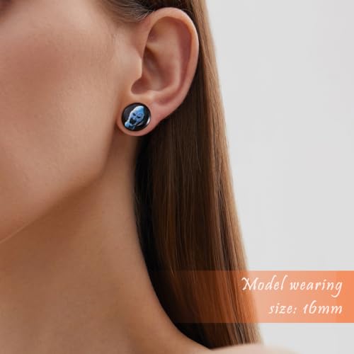 2PCS Gothic Style Ear Gauges Acrylic Solid Screw On Ear Tunnels and Plugs Resin Allergy Free Stretcher For Women Men Body Piercing Jewelry
