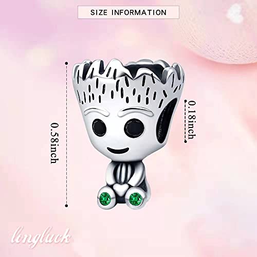 925 Sterling Silver Charms for Bracelets Necklaces Dangle Pendant With 5A Cubic Zirconias Bead Charm for Women DIY Jewelry - style: Tree man